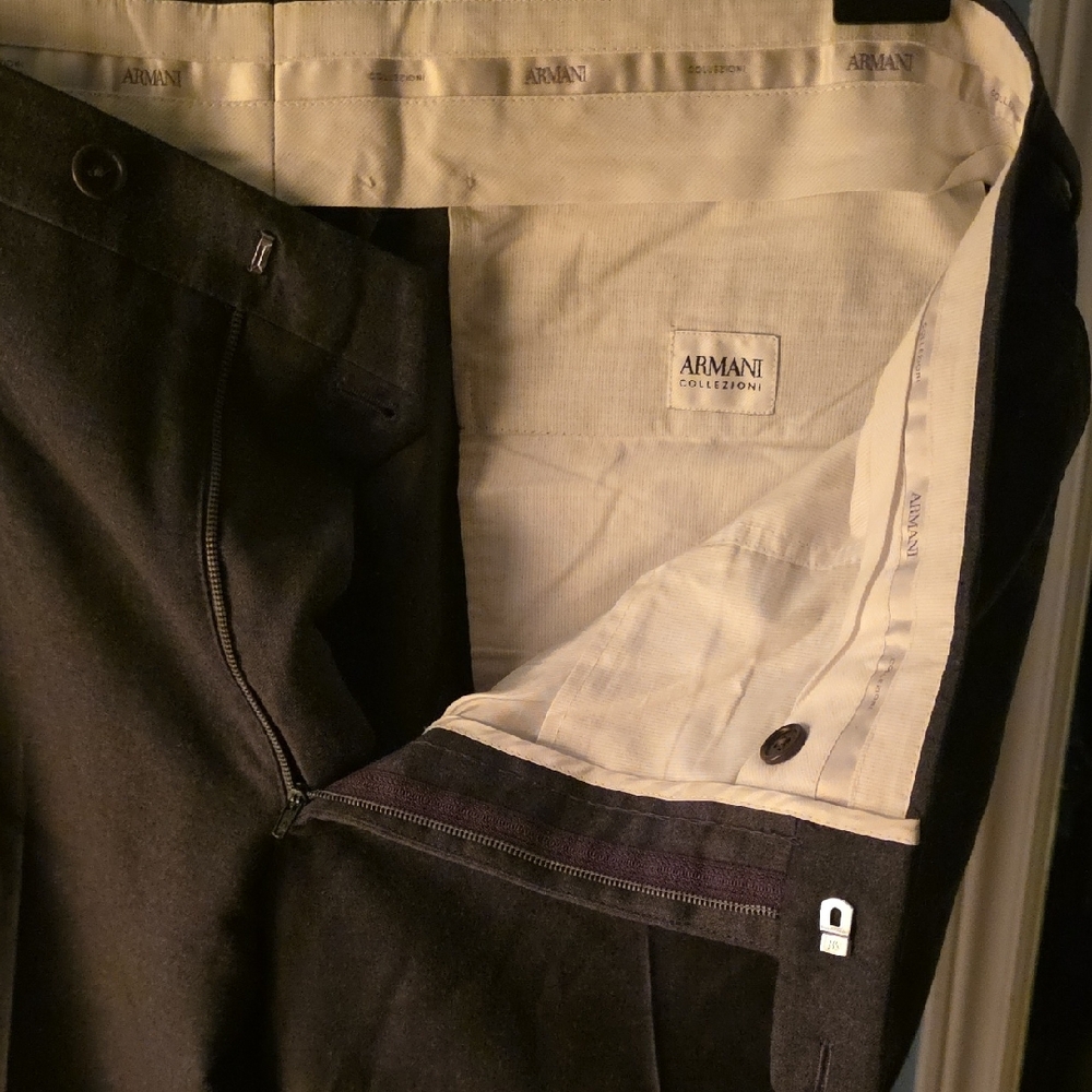 Armani Collezioni Men's Dark Grey Pants